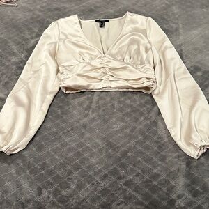 Forever 21 Cream Satin Blouse